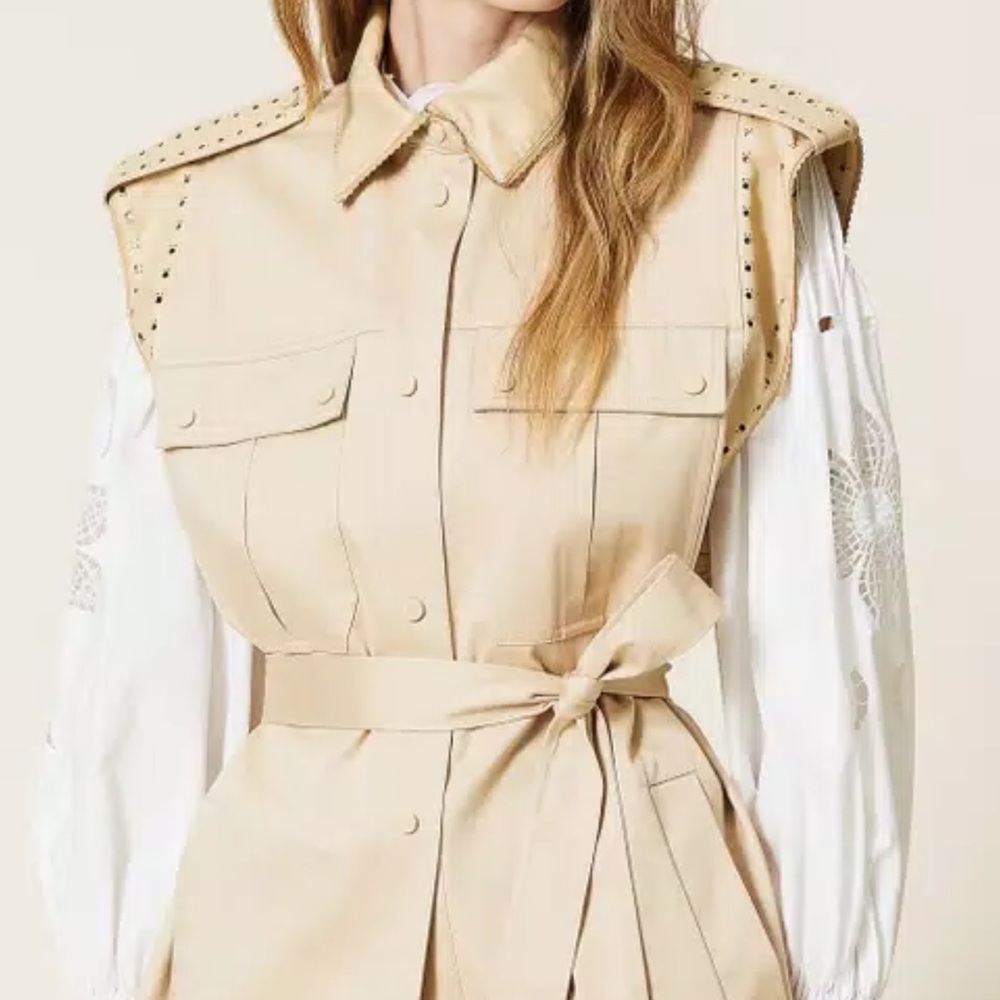 Twin-Set Beige Utility Jacket with Belt